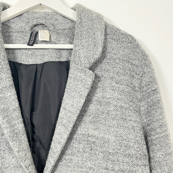 H&M Grey Marled Wool Knee-Length Button-Up Overcoat - Picture 4 of 5